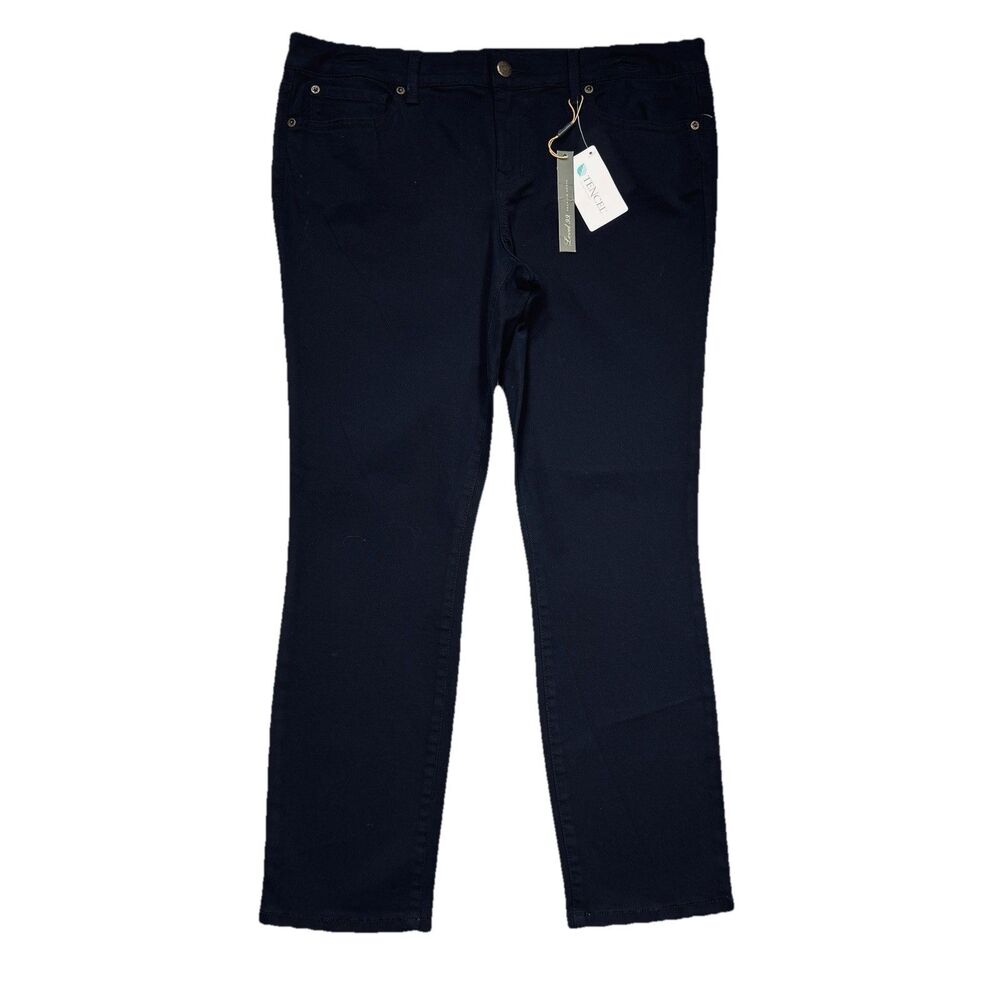 Level 99 Lily Skinny Straight Pants Petite 32P (33x26) Ink Navy Blue Womens NWT